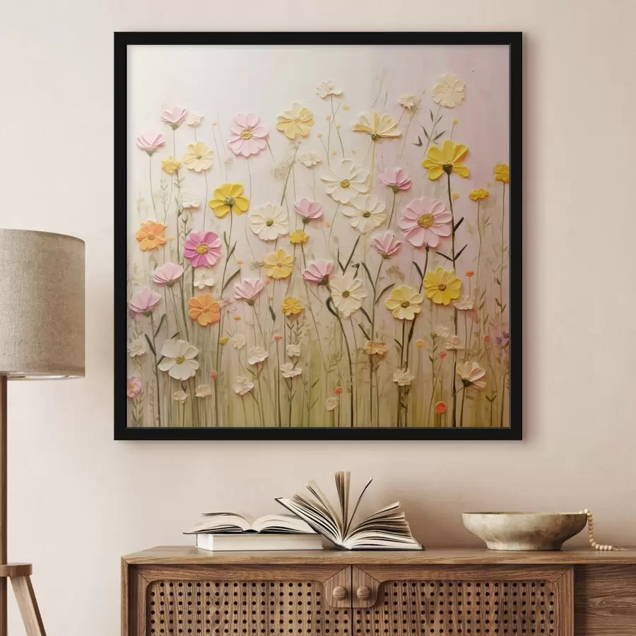 murales de pared Campo de flores al óleo f45739