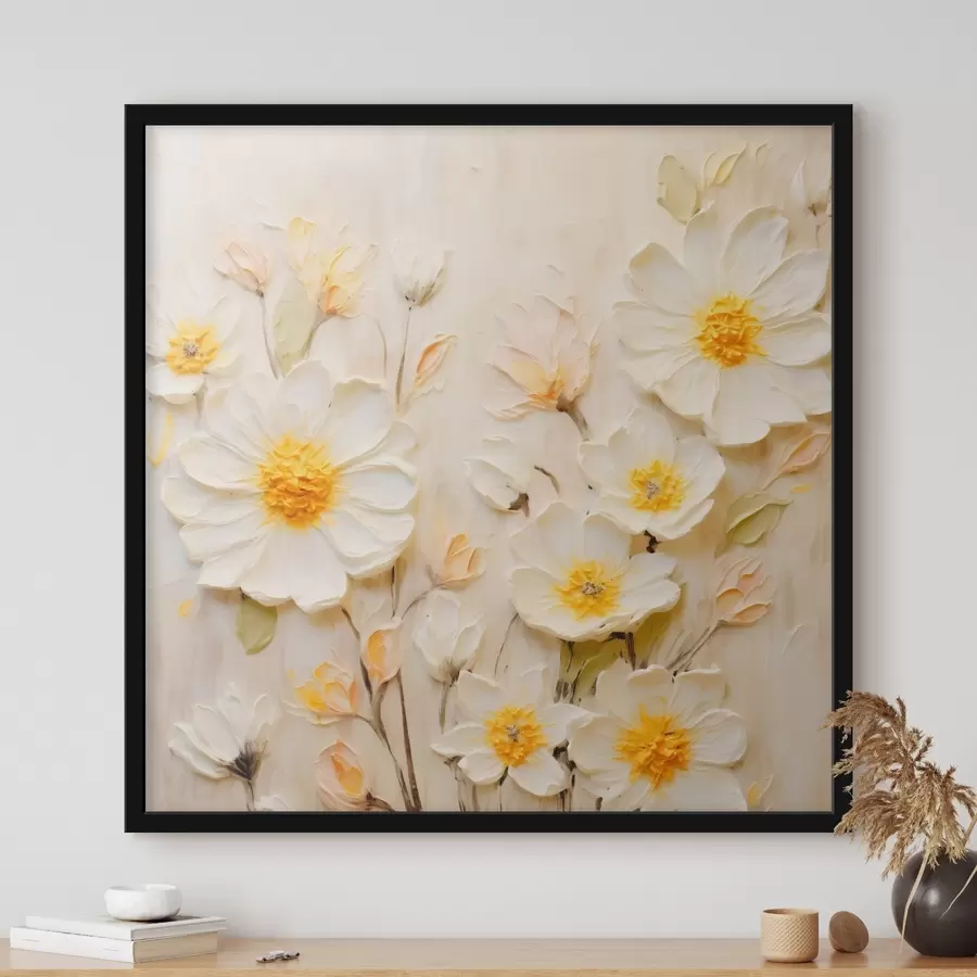 murales de pared Flores en tonos pastel al estilo de la pintura al óleo f45742