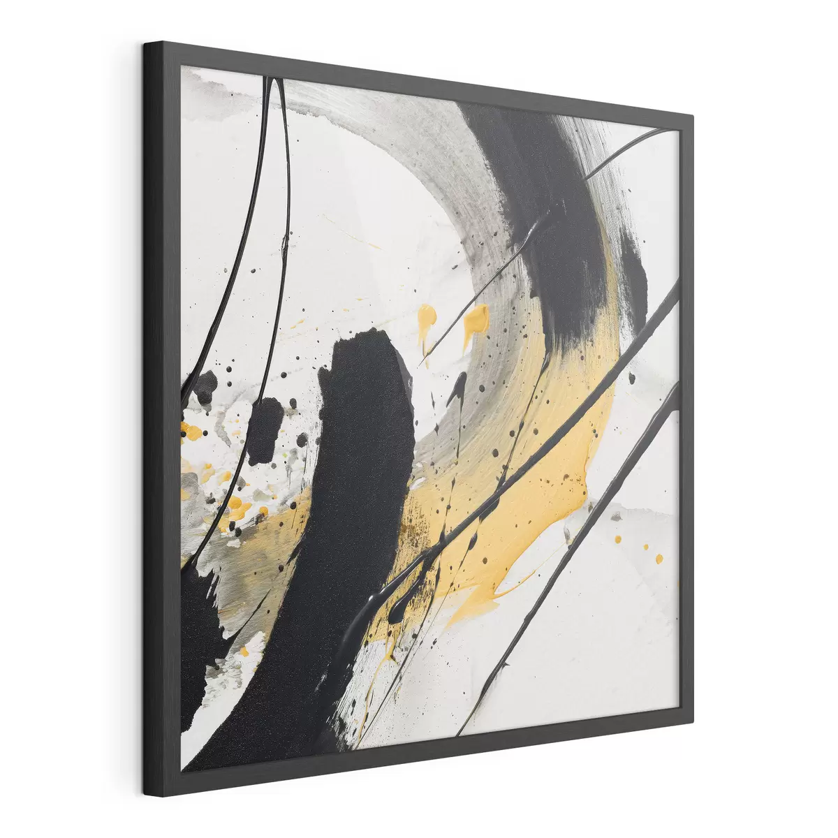Poster Expresión en negro y amarillo en estilo pictórico f45847