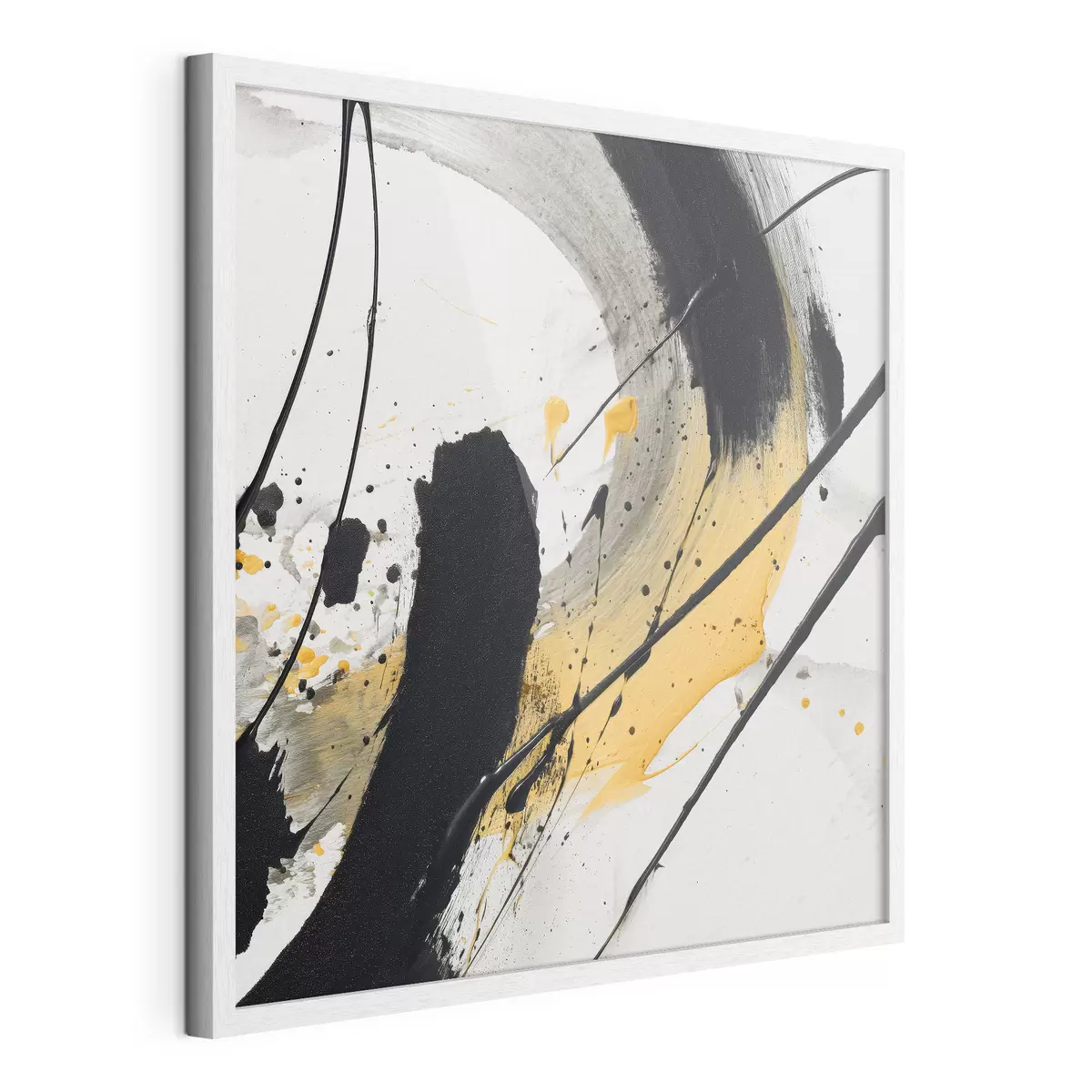 Poster Expresión en negro y amarillo en estilo pictórico f45847