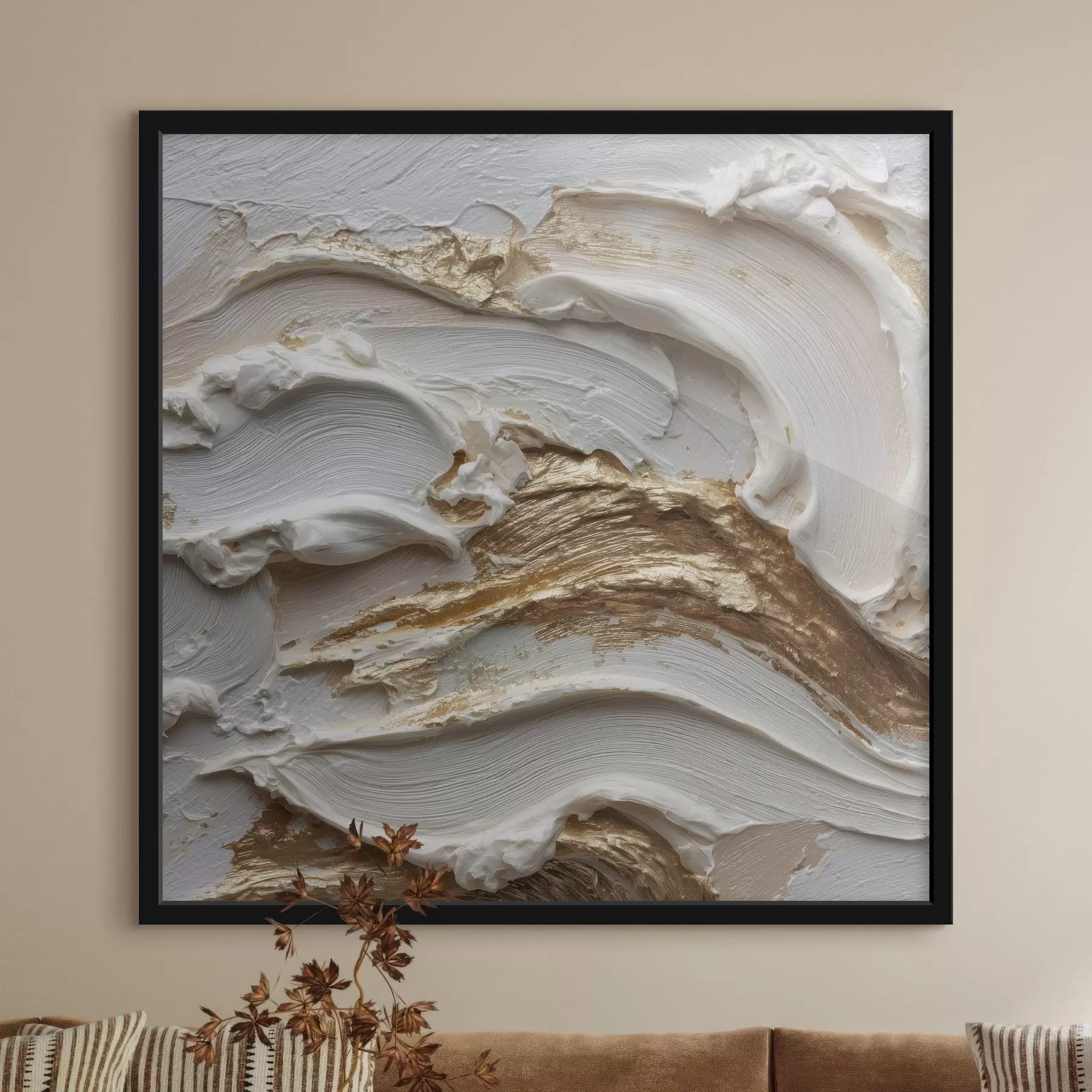 murales de pared Ola de formas en estilo de abstracción volumétrica f45853