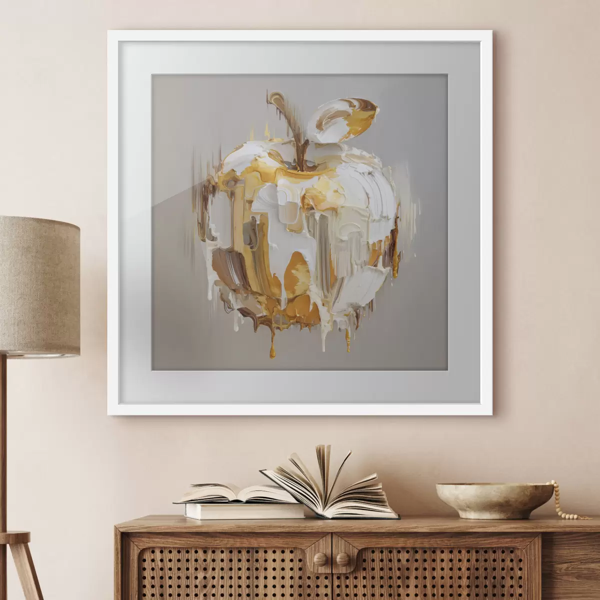 Poster Manzana con efecto de pintura derretida f45862