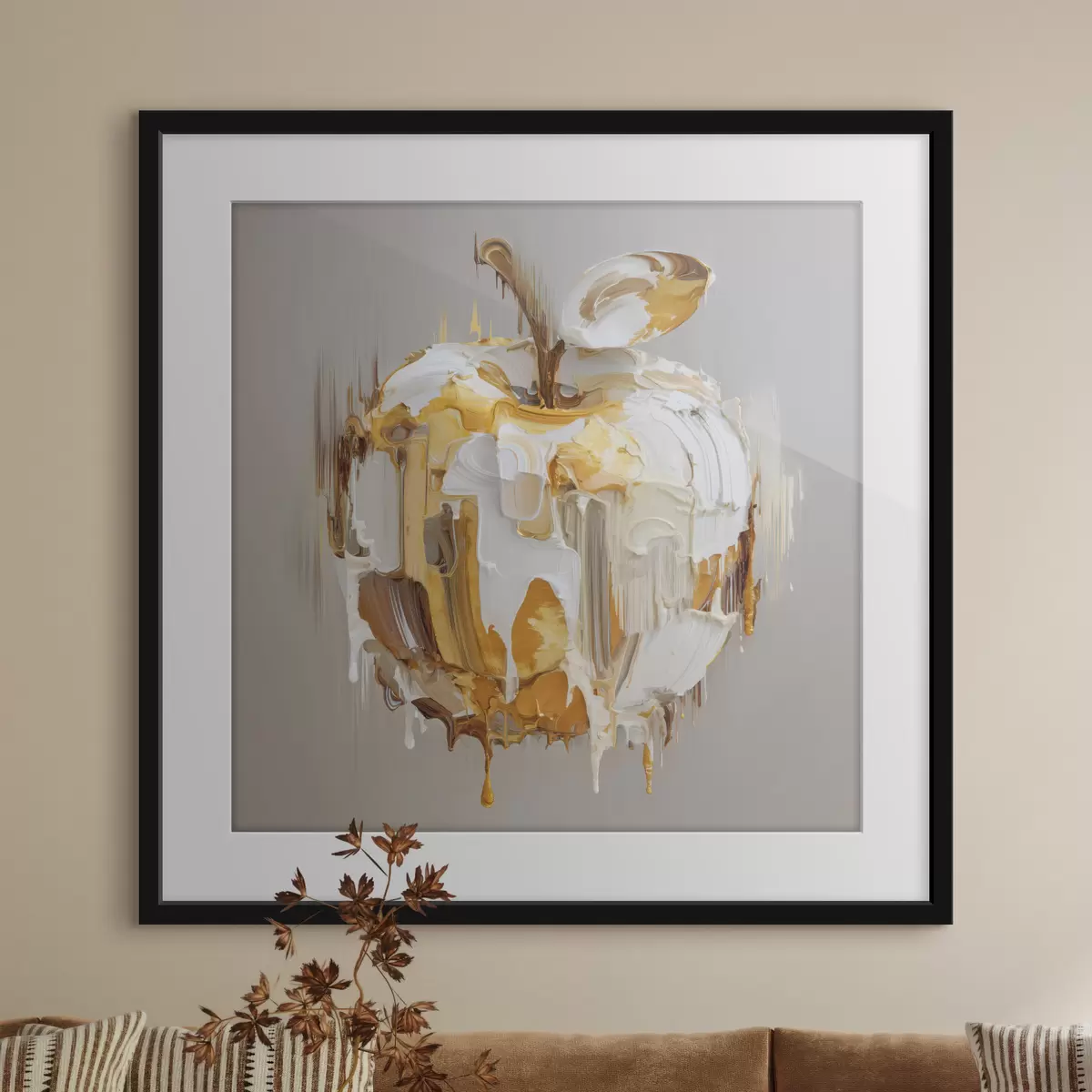 Poster Manzana con efecto de pintura derretida f45862