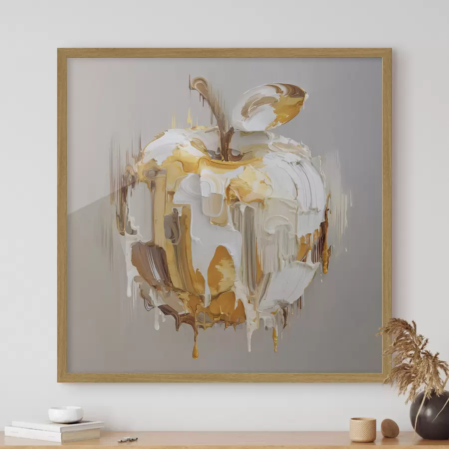 murales de pared Manzana con efecto de pintura derretida f45862