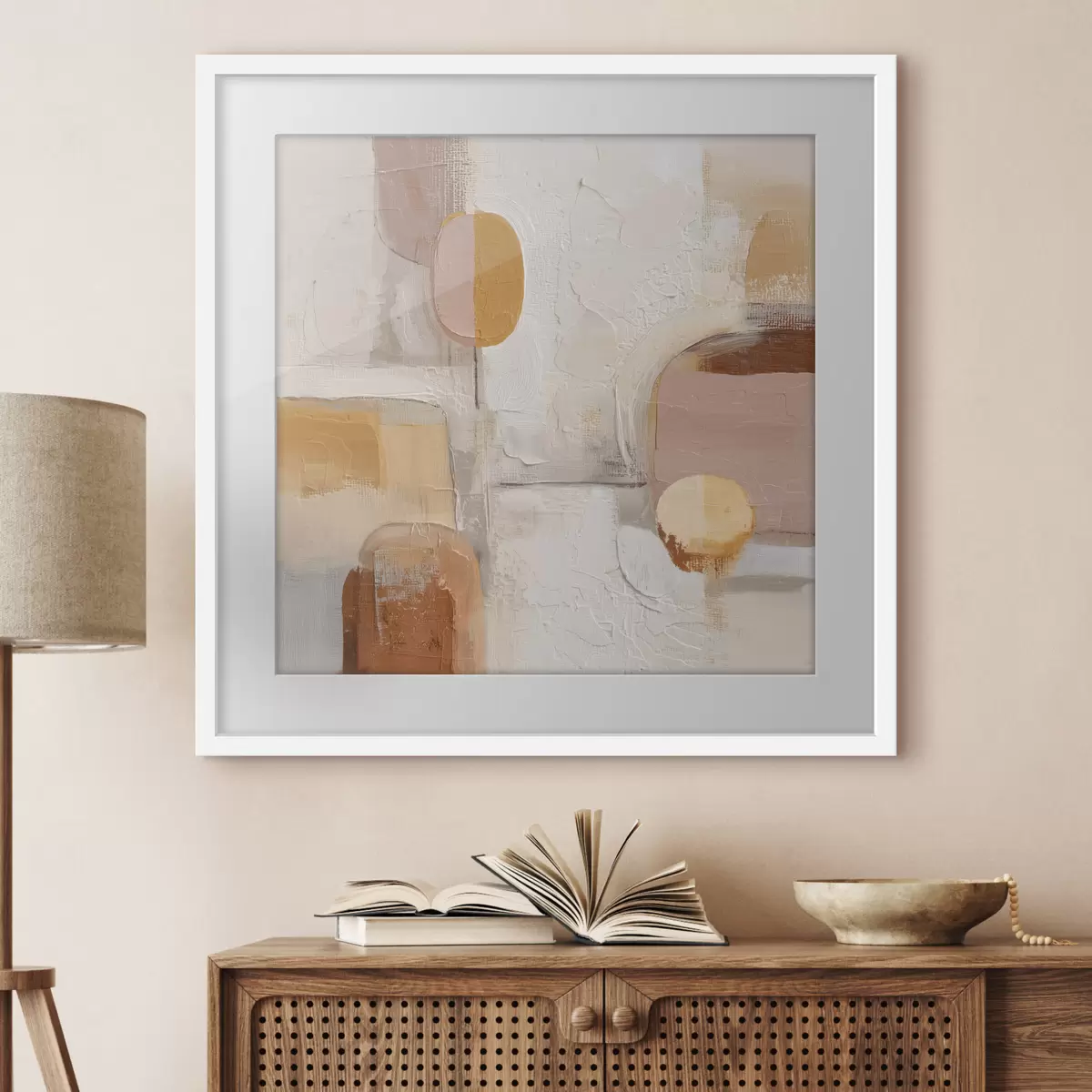 Poster Minimalismo abstracto en tonos beige y naranja f45864