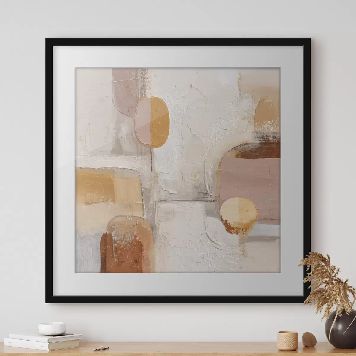 Poster Minimalismo abstracto en tonos beige y naranja f45864