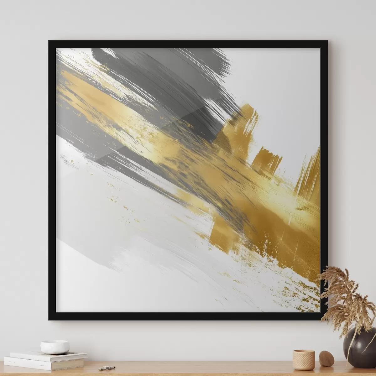 Poster Arte moderno con elementos de pinceladas rápidas f45865