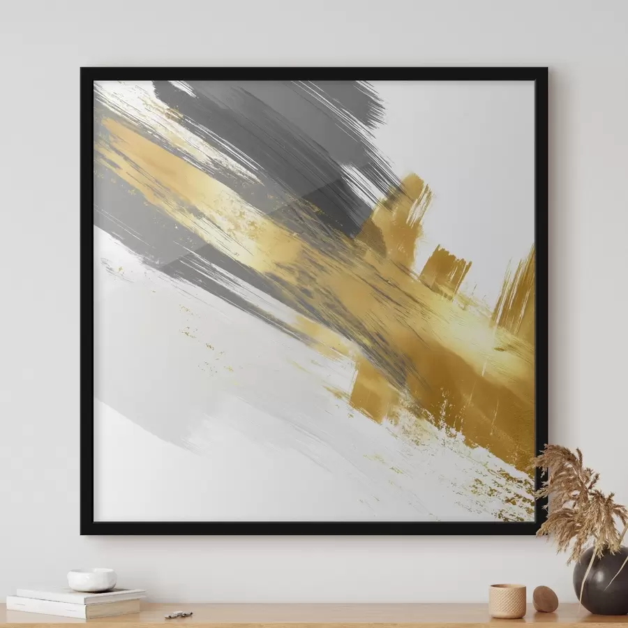 murales de pared Arte moderno con elementos de pinceladas rápidas f45865