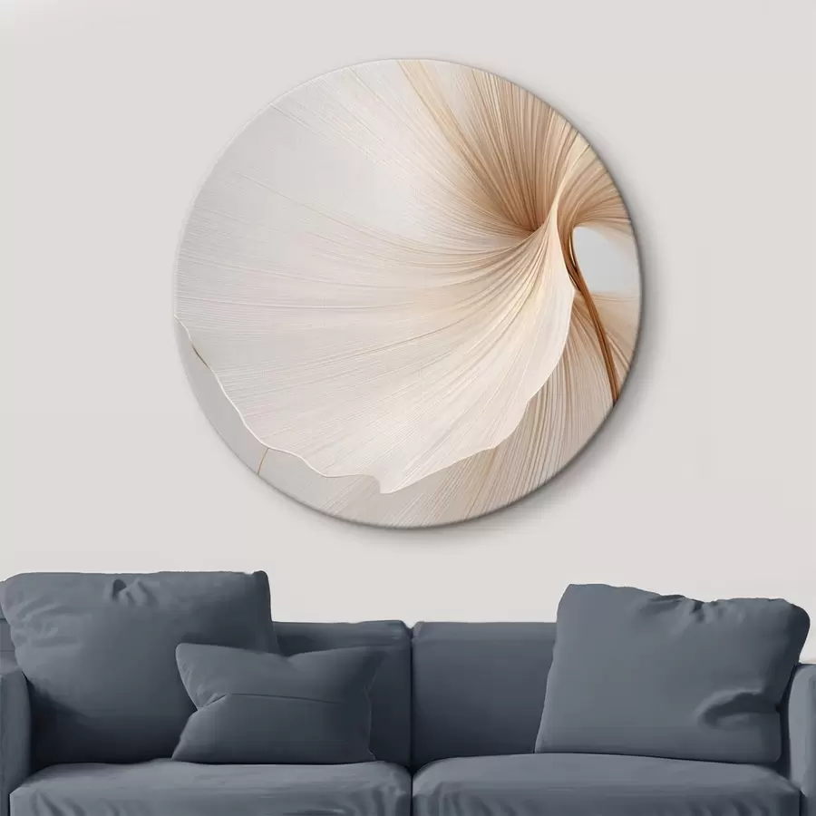 murales de pared Flores abstractas con pétalos finos y delicados en tonos blancos y beige r45922