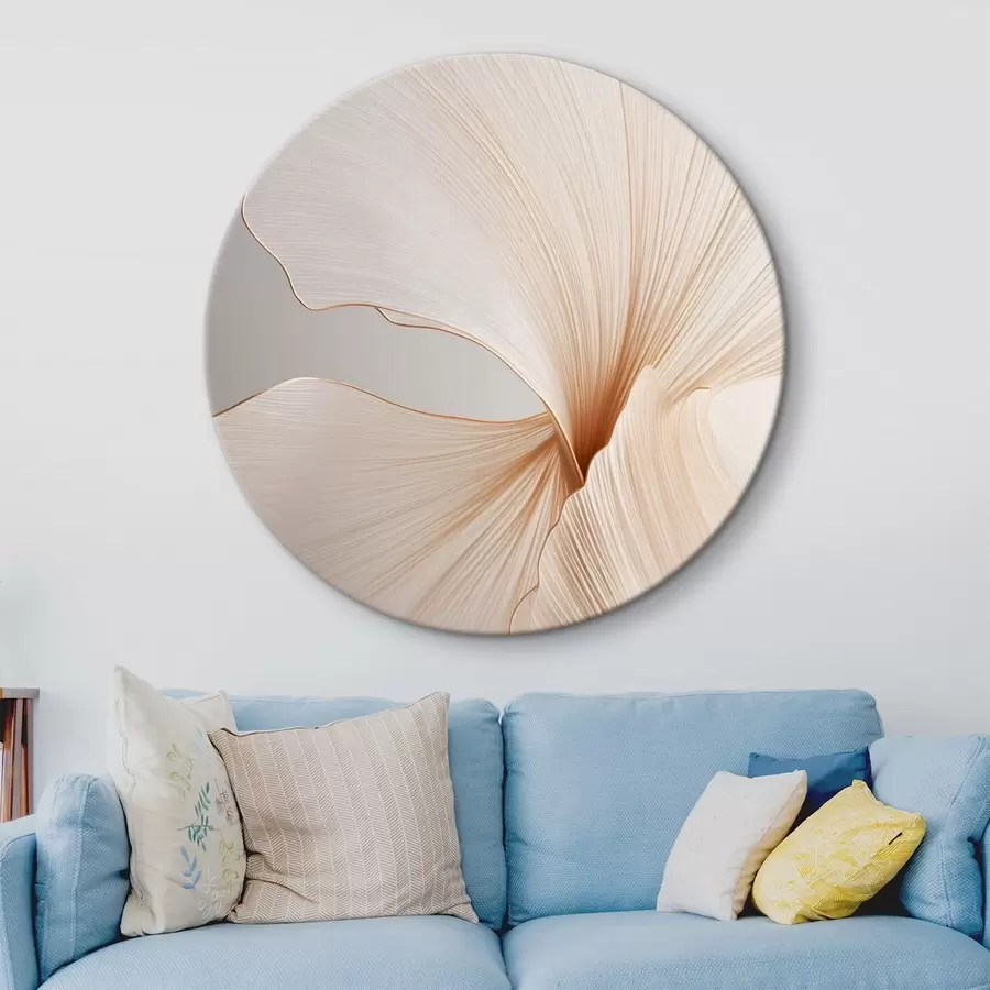 murales de pared Flores abstractas con pétalos finos y delicados en tonos blancos y beige r45923