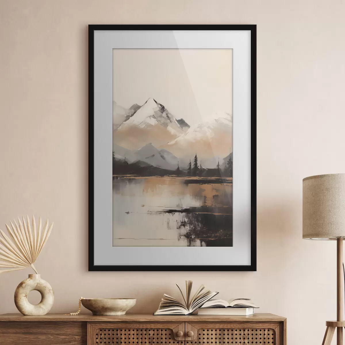 Poster Lago entre cumbres nevadas f45951