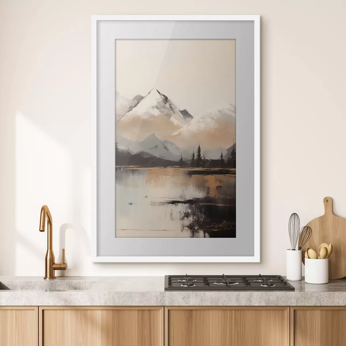 Poster Lago entre cumbres nevadas f45951