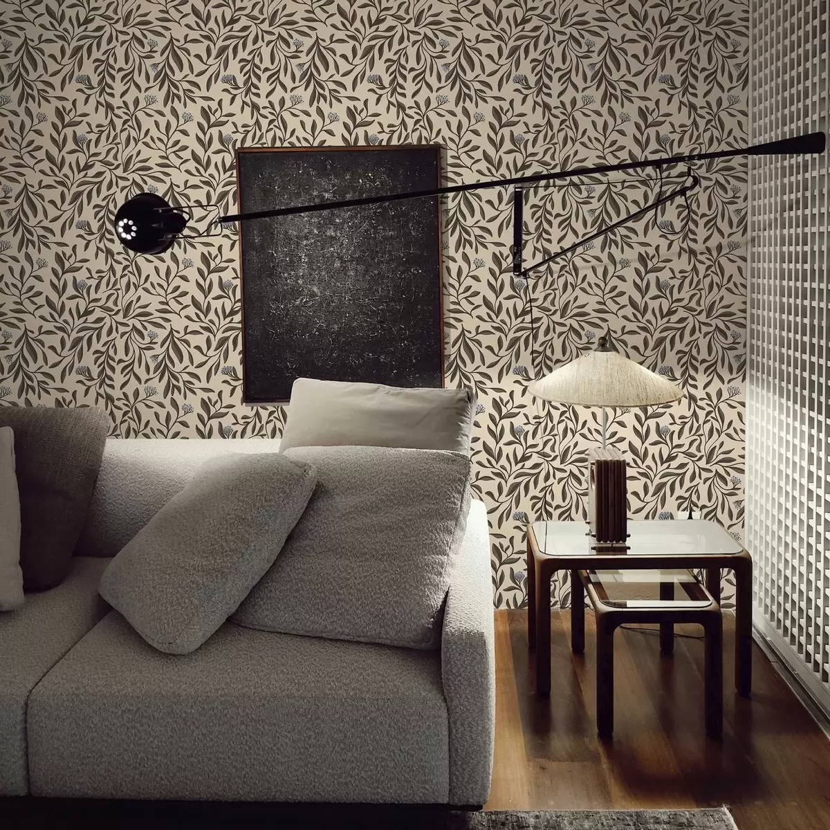 Papel pintado Ramitas de chocolate con arándanos sobre un fondo cálido a00615