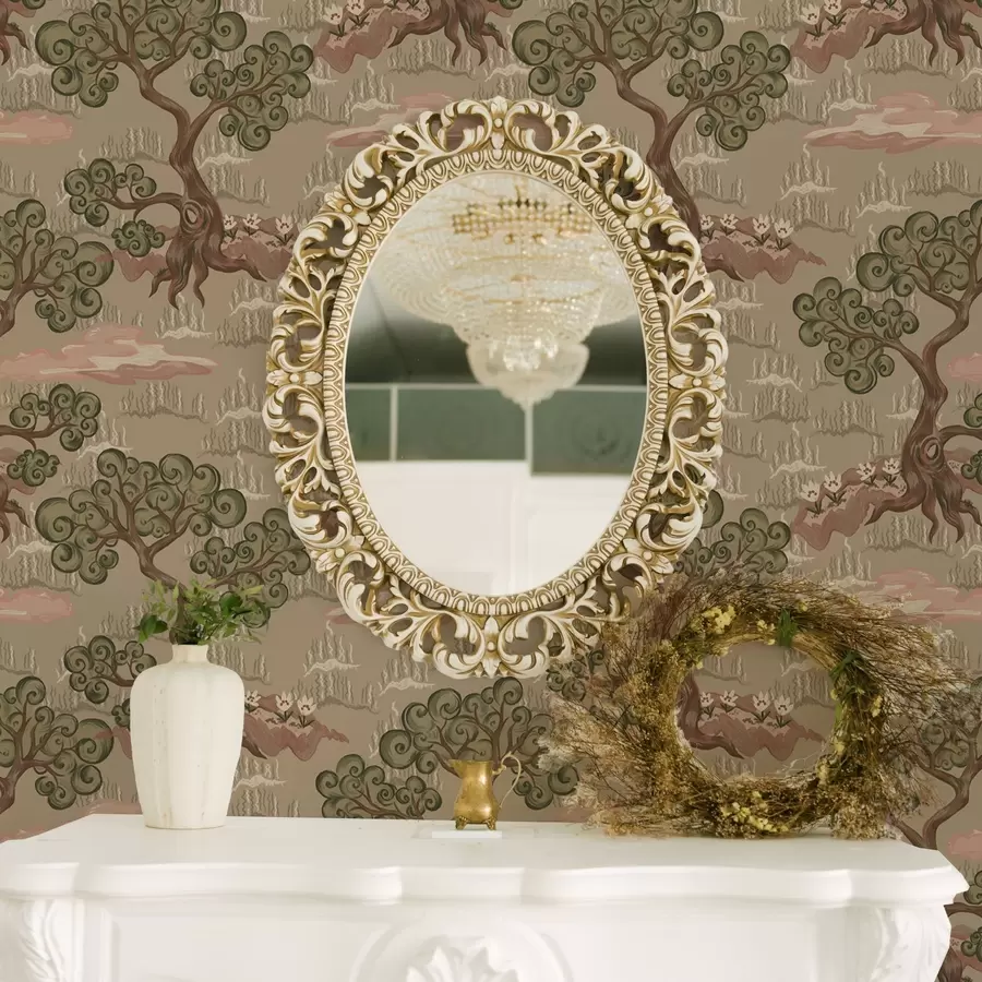 murales de pared Paisaje oriental con árboles caprichosos sobre un fondo arenoso a00715