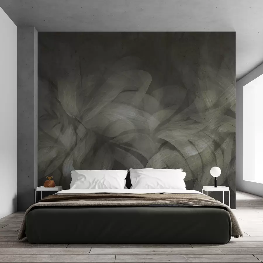 murales de pared Ondas abstractas en una pared de hormigón w04668v1