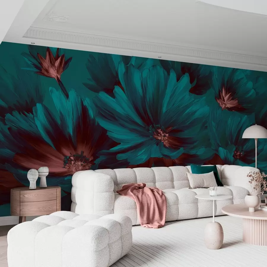 murales de pared flores abstractas w04670v3