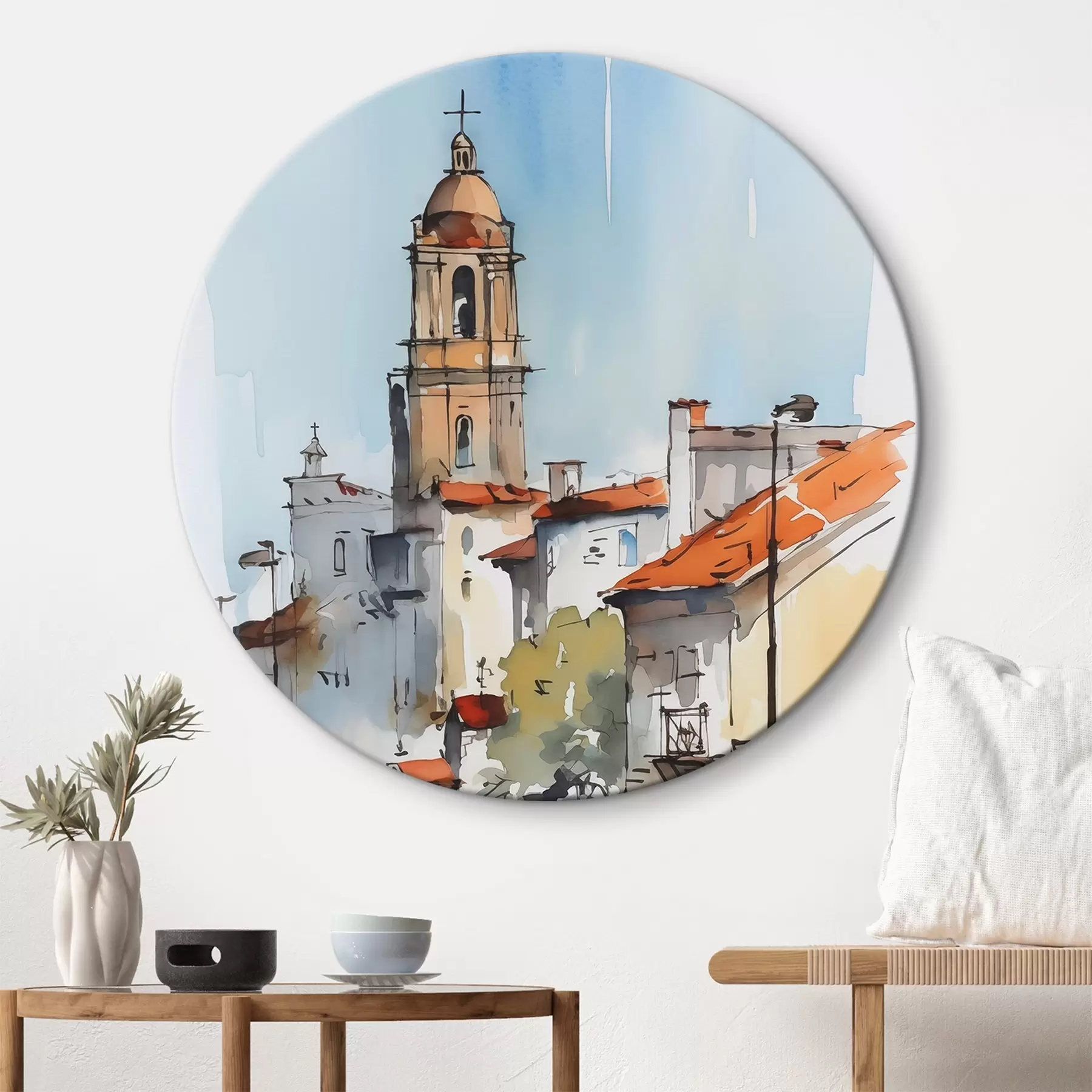 murales de pared Acuarela imitación paisaje urbano r46120