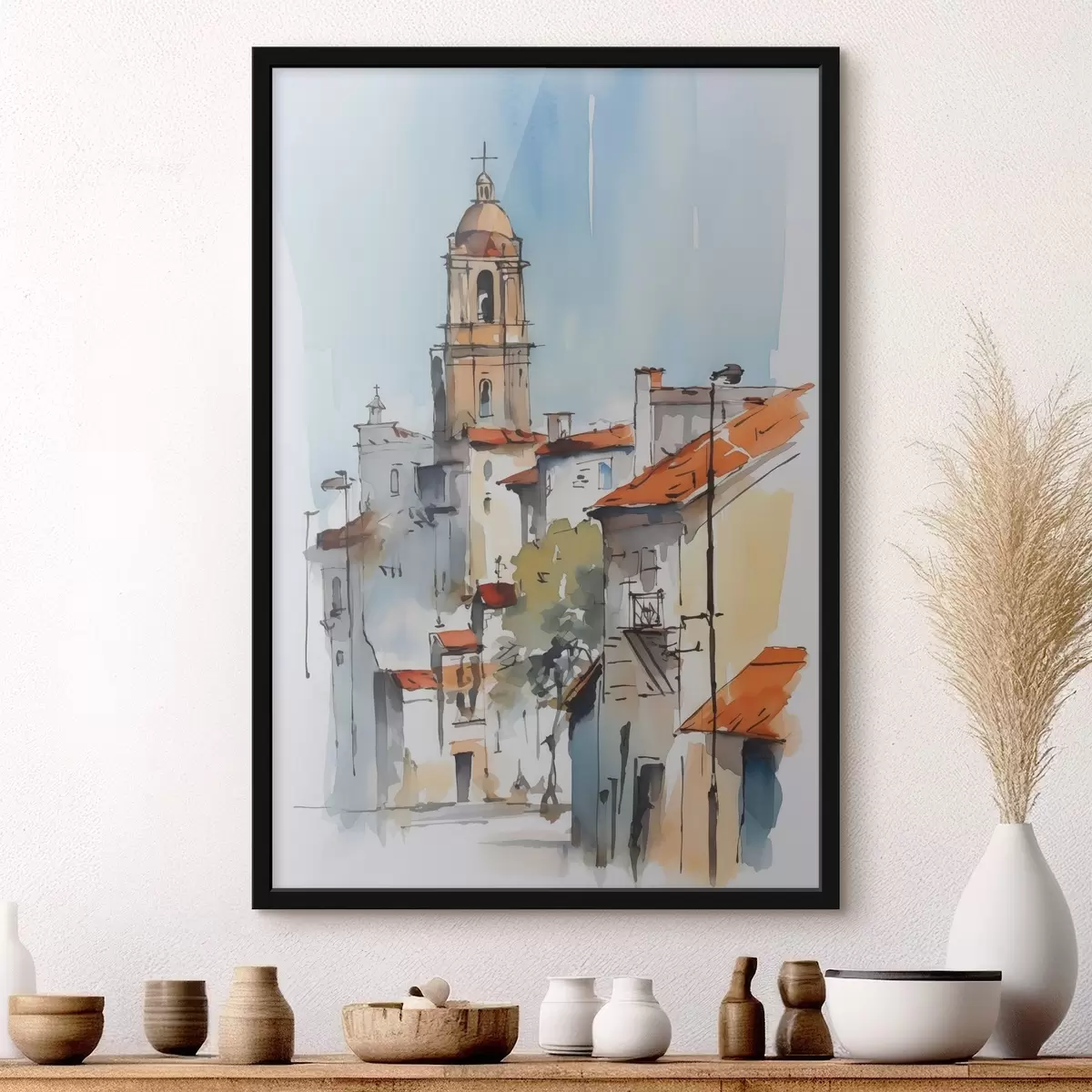 Poster Acuarela imitación paisaje urbano f46120