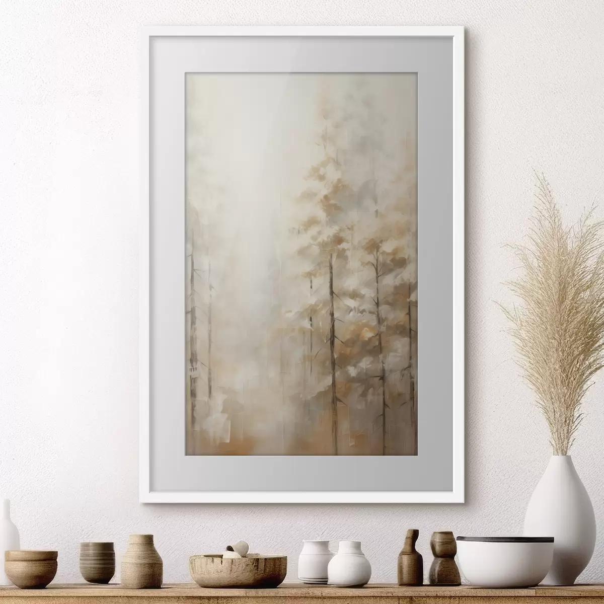 Poster Árboles en el bosque imitación de pintura f46123