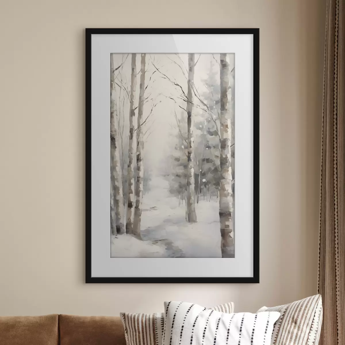 Poster Abedules en un bosque invernal f46129