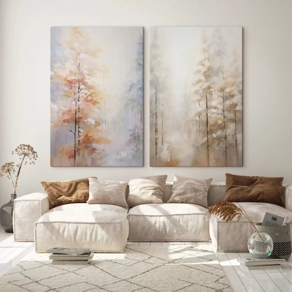 murales de pared Pintura imitación bosque otoñal m00833