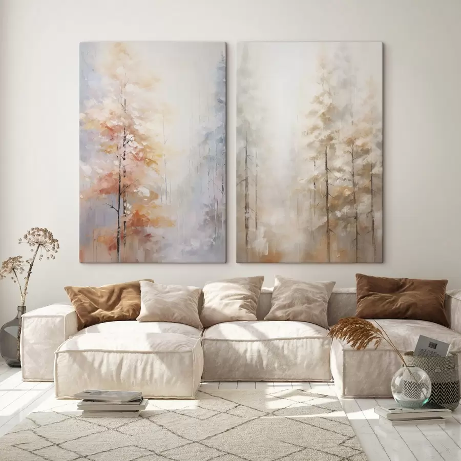 murales de pared Pintura imitación bosque otoñal m00833