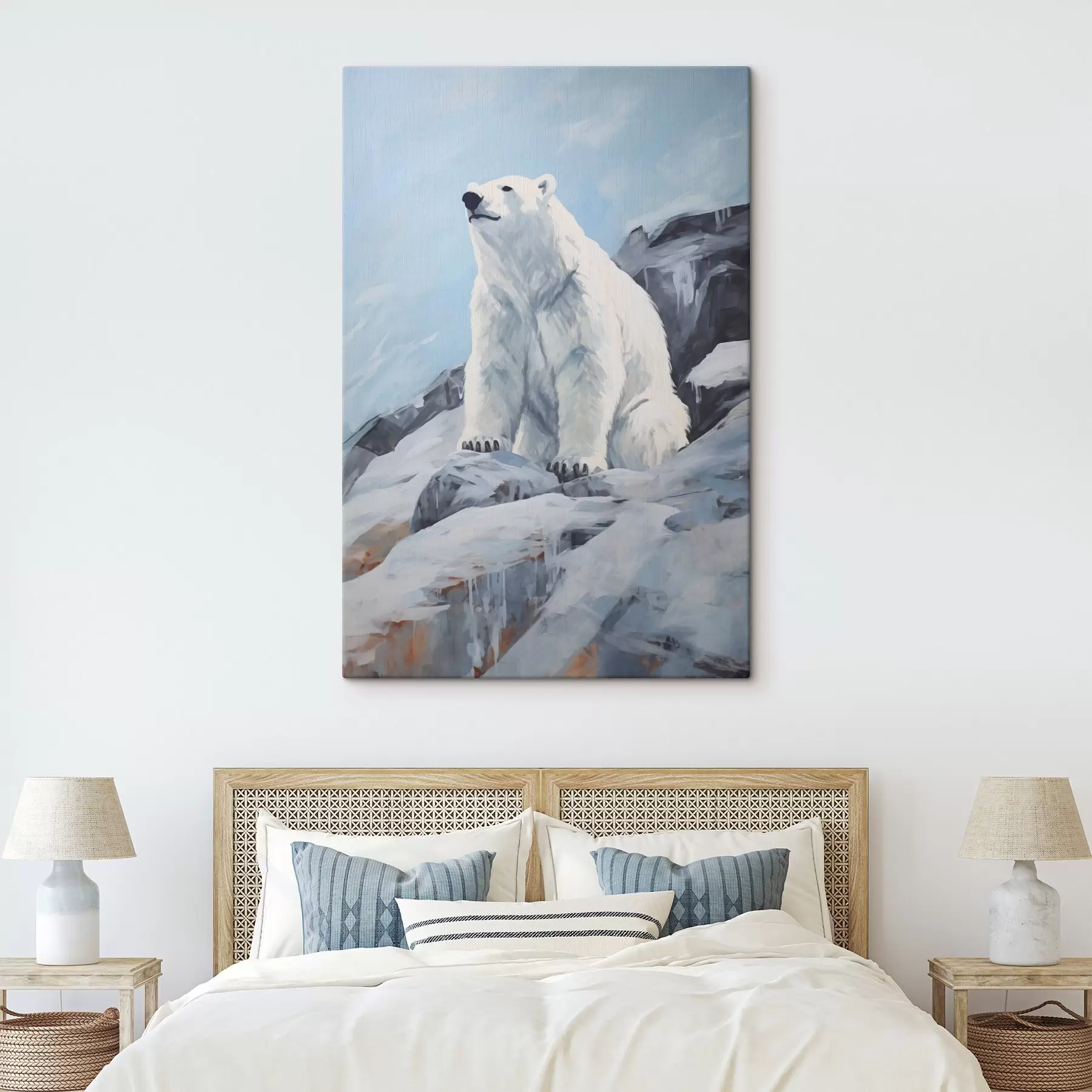 murales de pared Un oso está sentado sobre un témpano de hielo s46199