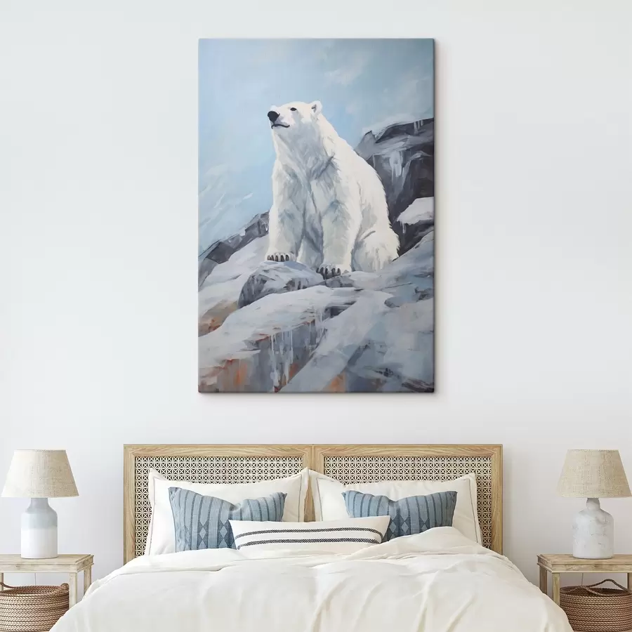 murales de pared Un oso está sentado sobre un témpano de hielo s46199