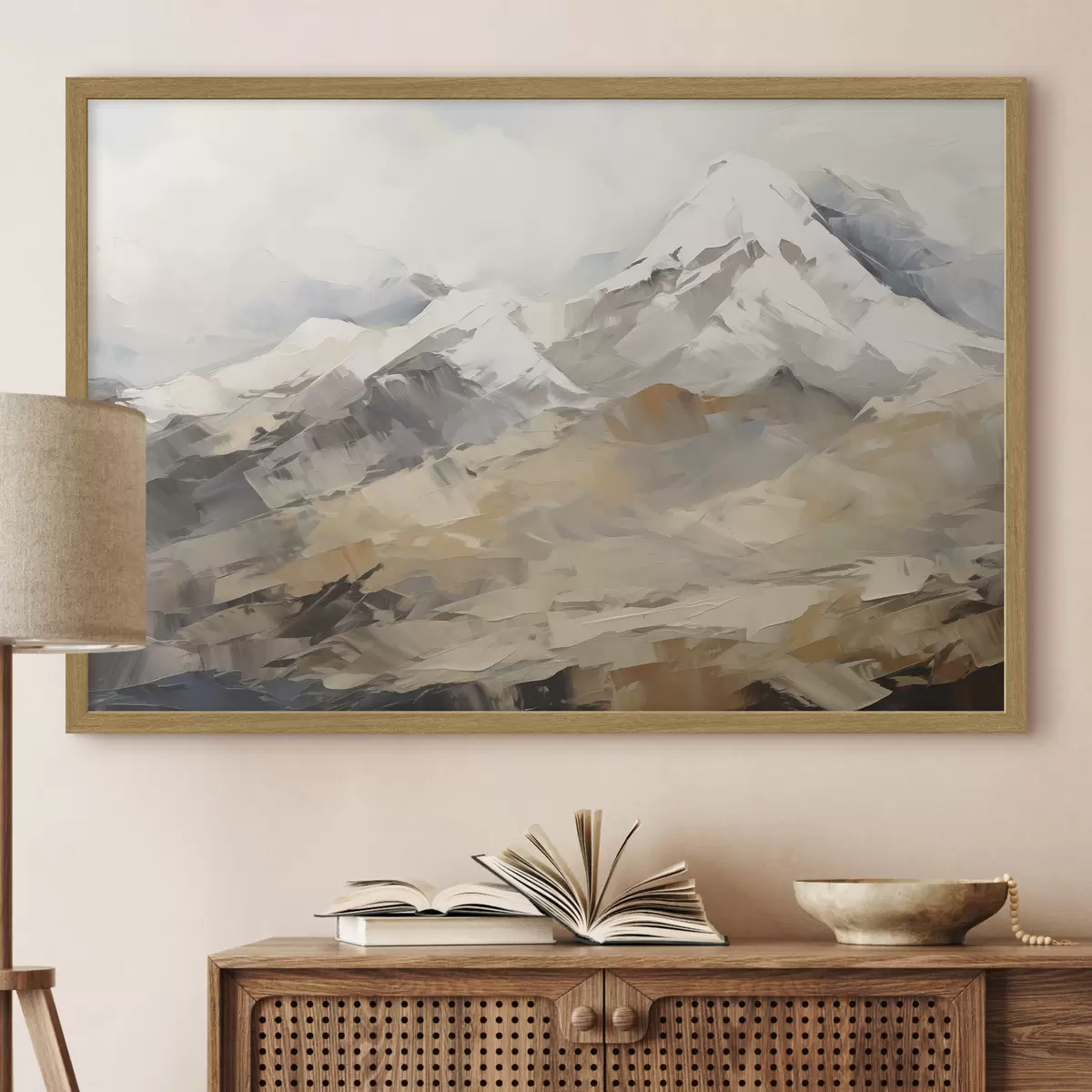 Poster Pintura imitación montaña f46193