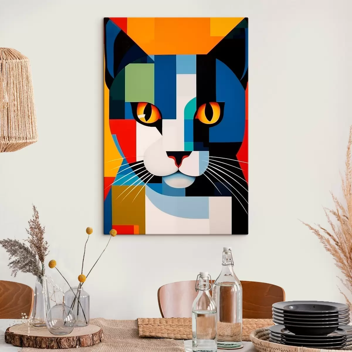 murales de pared gato abstracto s46204