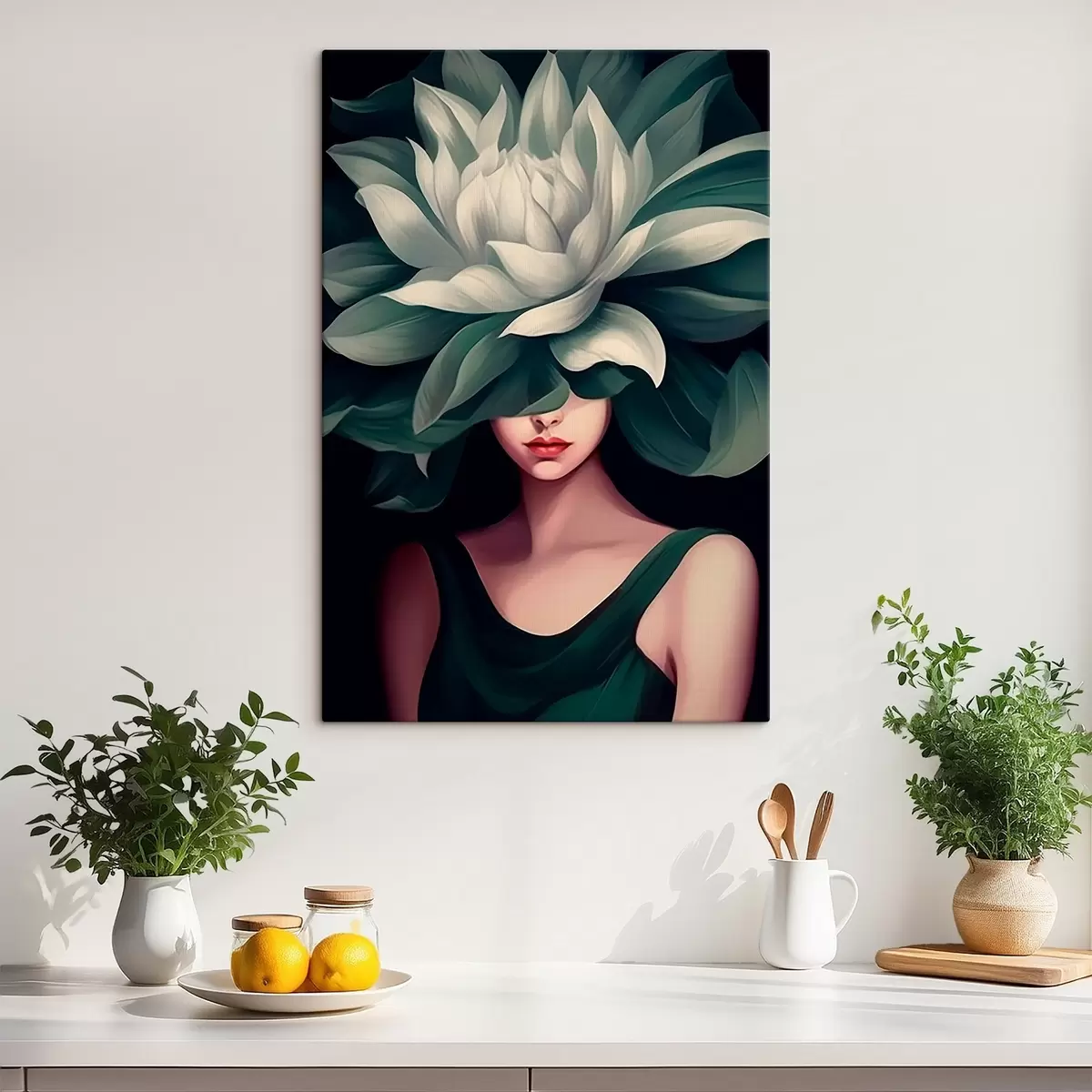 murales de pared Niña con una flor s46207