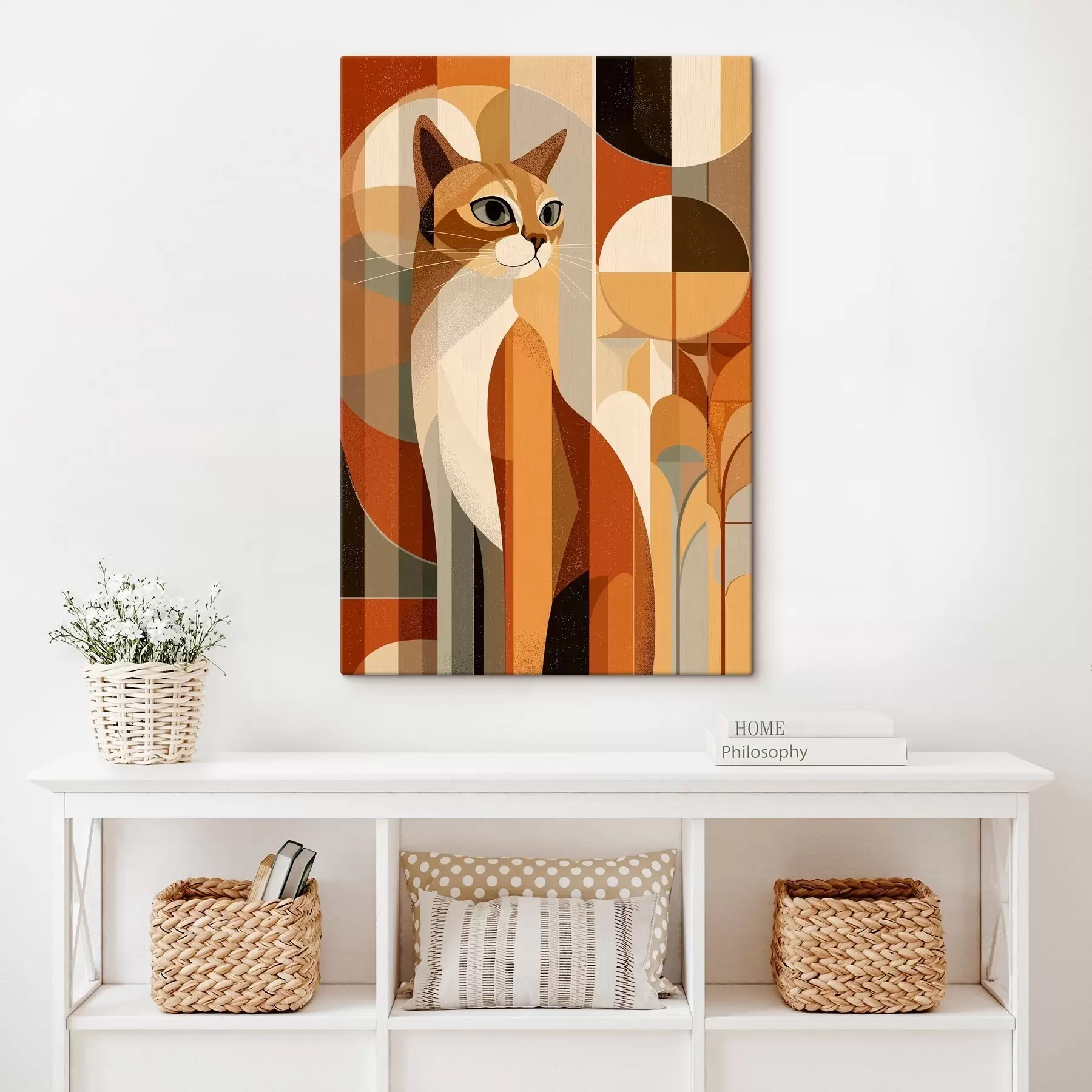 murales de pared Gato geométrico s46208