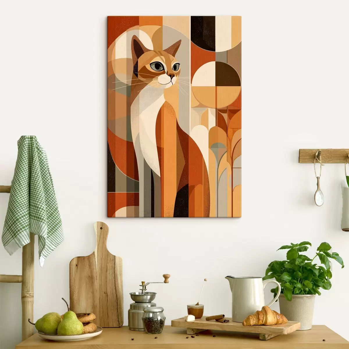 murales de pared Gato geométrico s46208