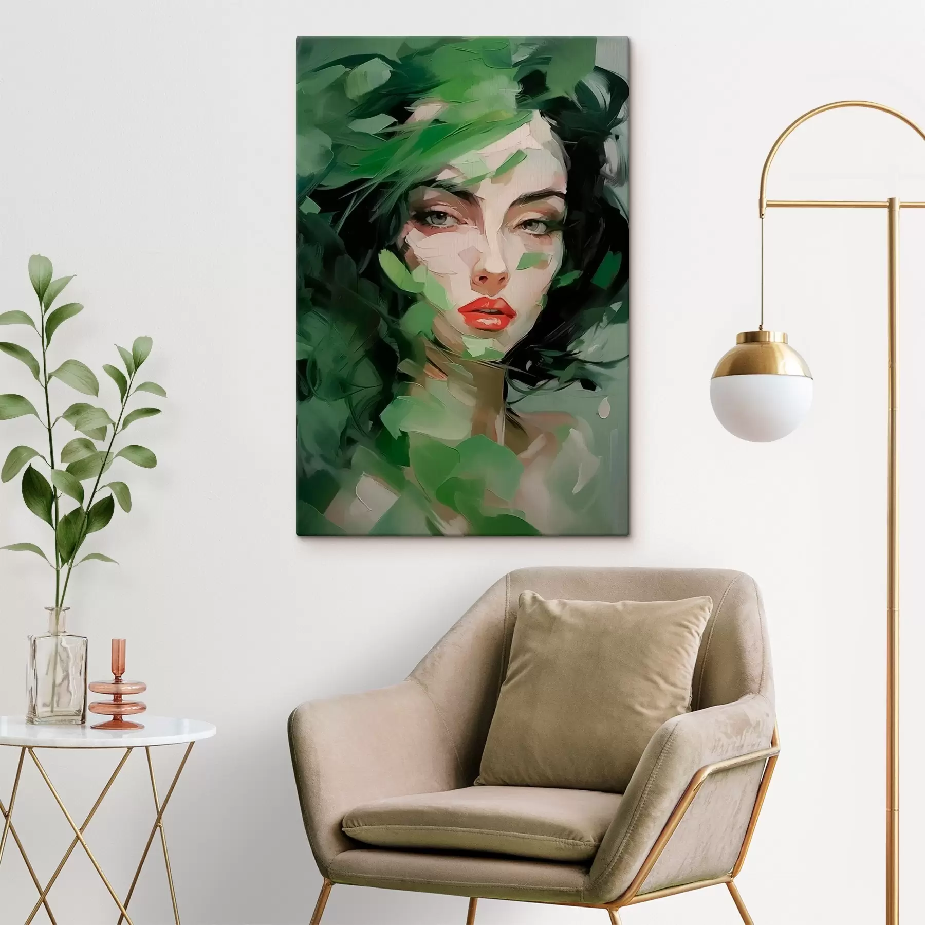 murales de pared Retrato femenino abstracto s46224