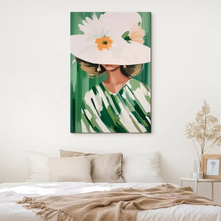 murales de pared Mujer con sombrero y flores s46240