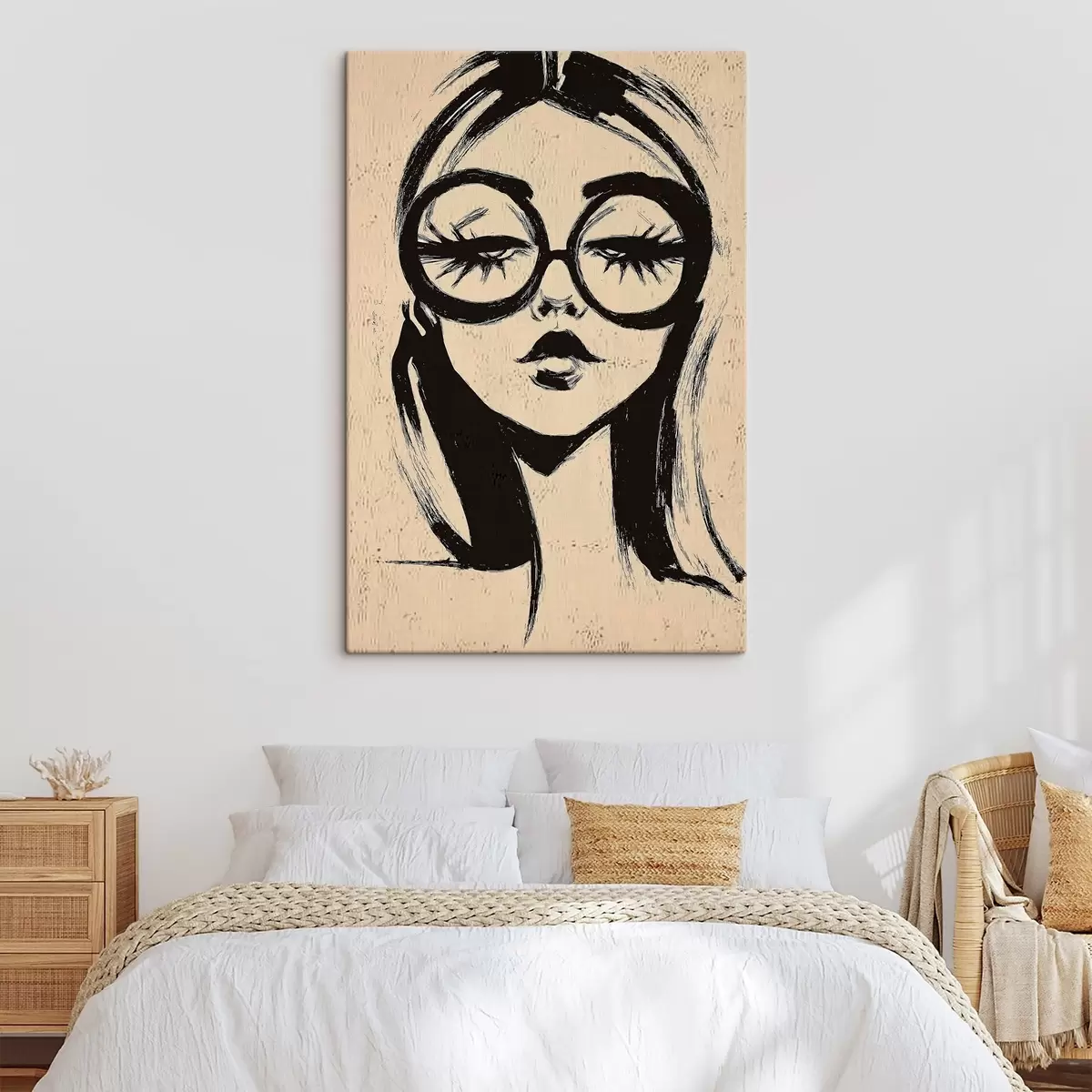 murales de pared chica con gafas s46244