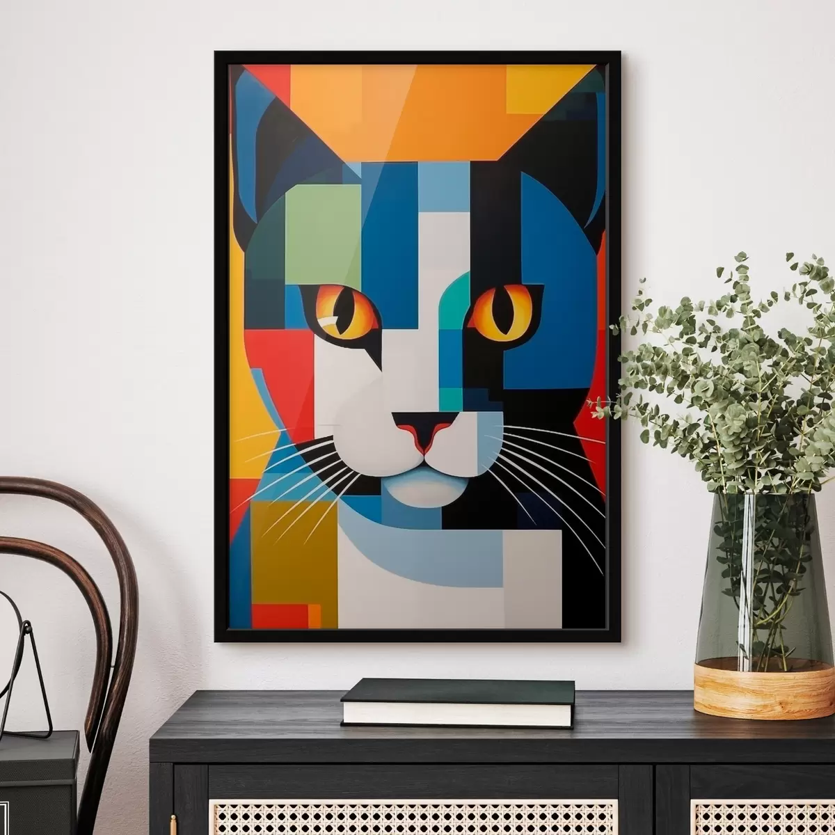 Poster gato abstracto f46204