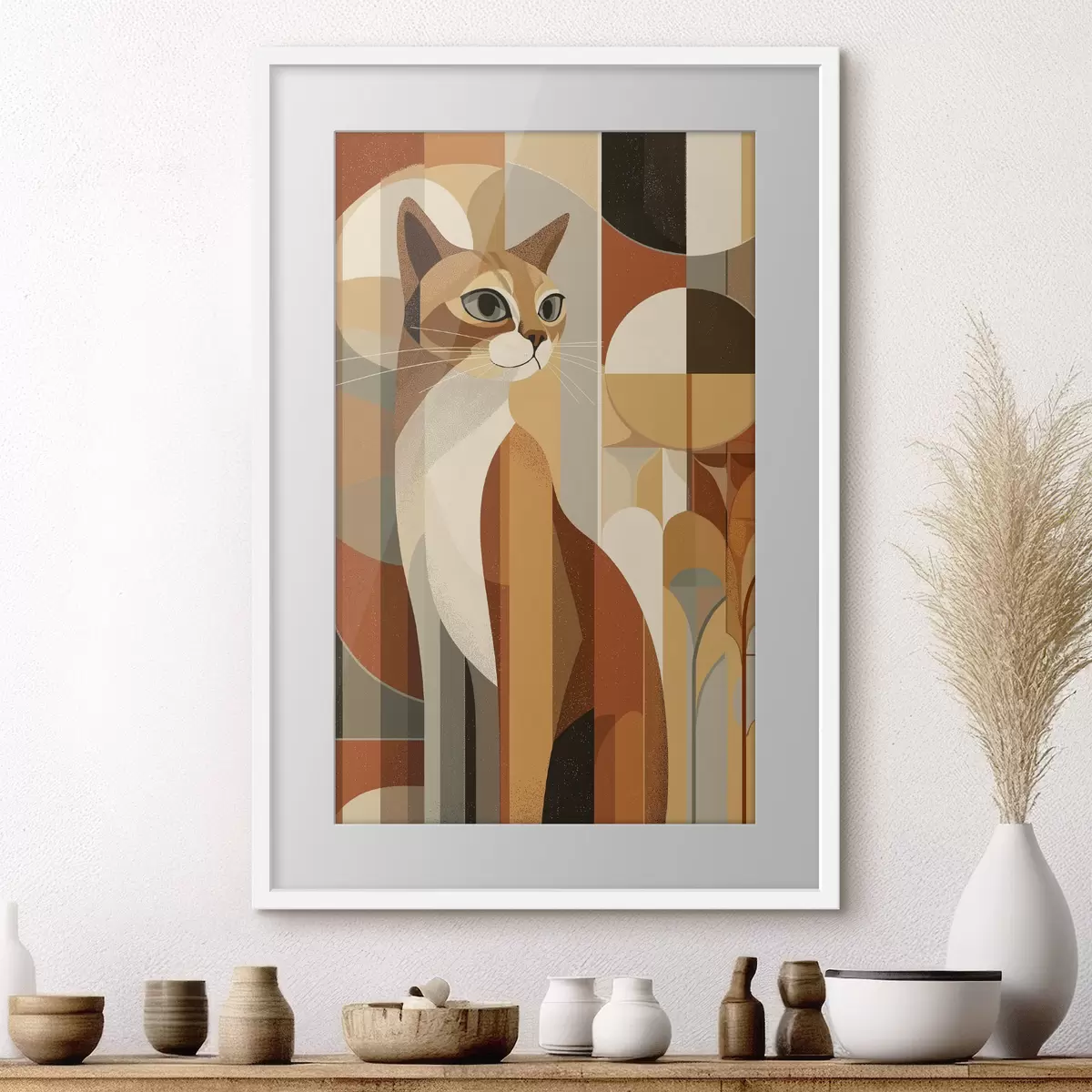 Poster Gato geométrico f46208