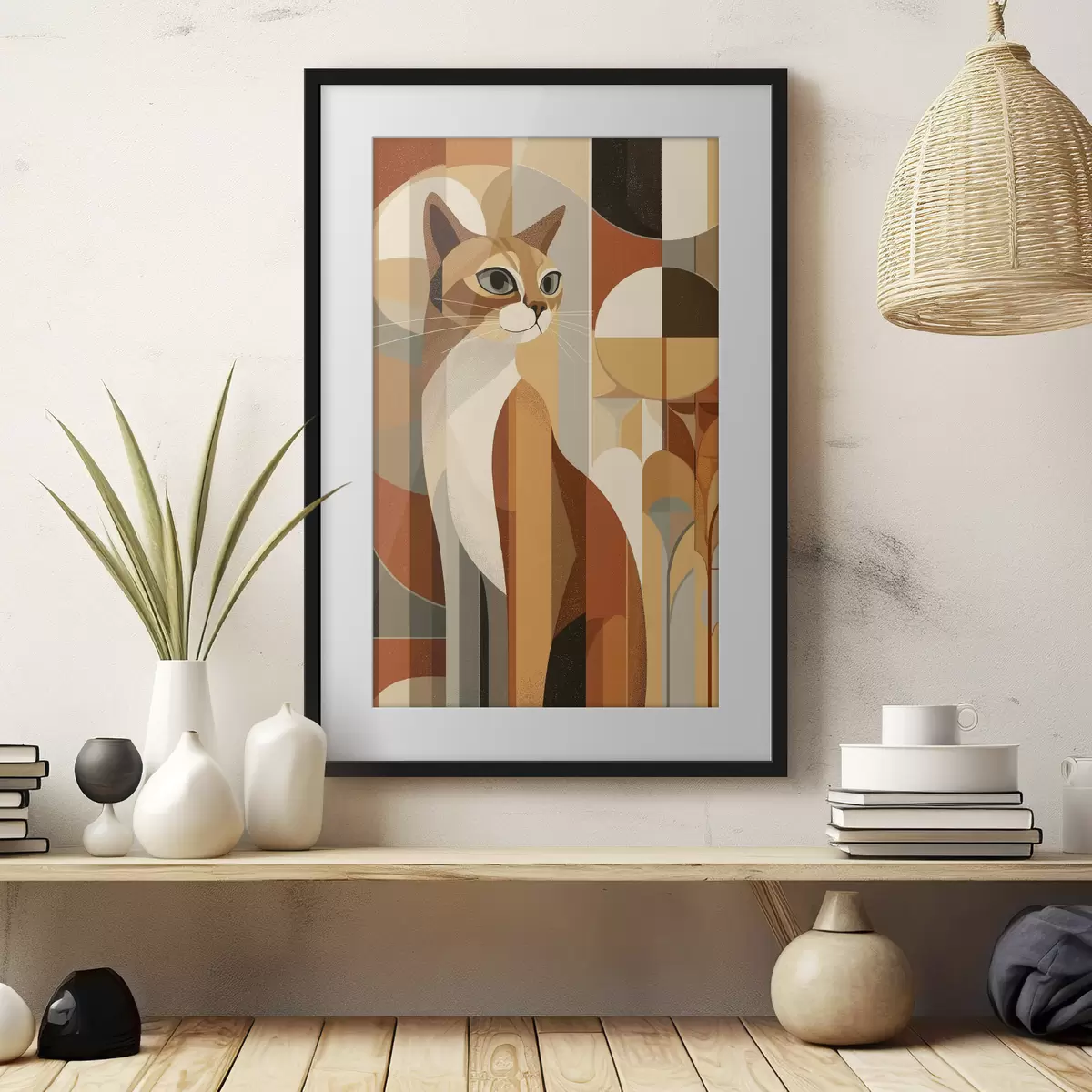 Poster Gato geométrico f46208