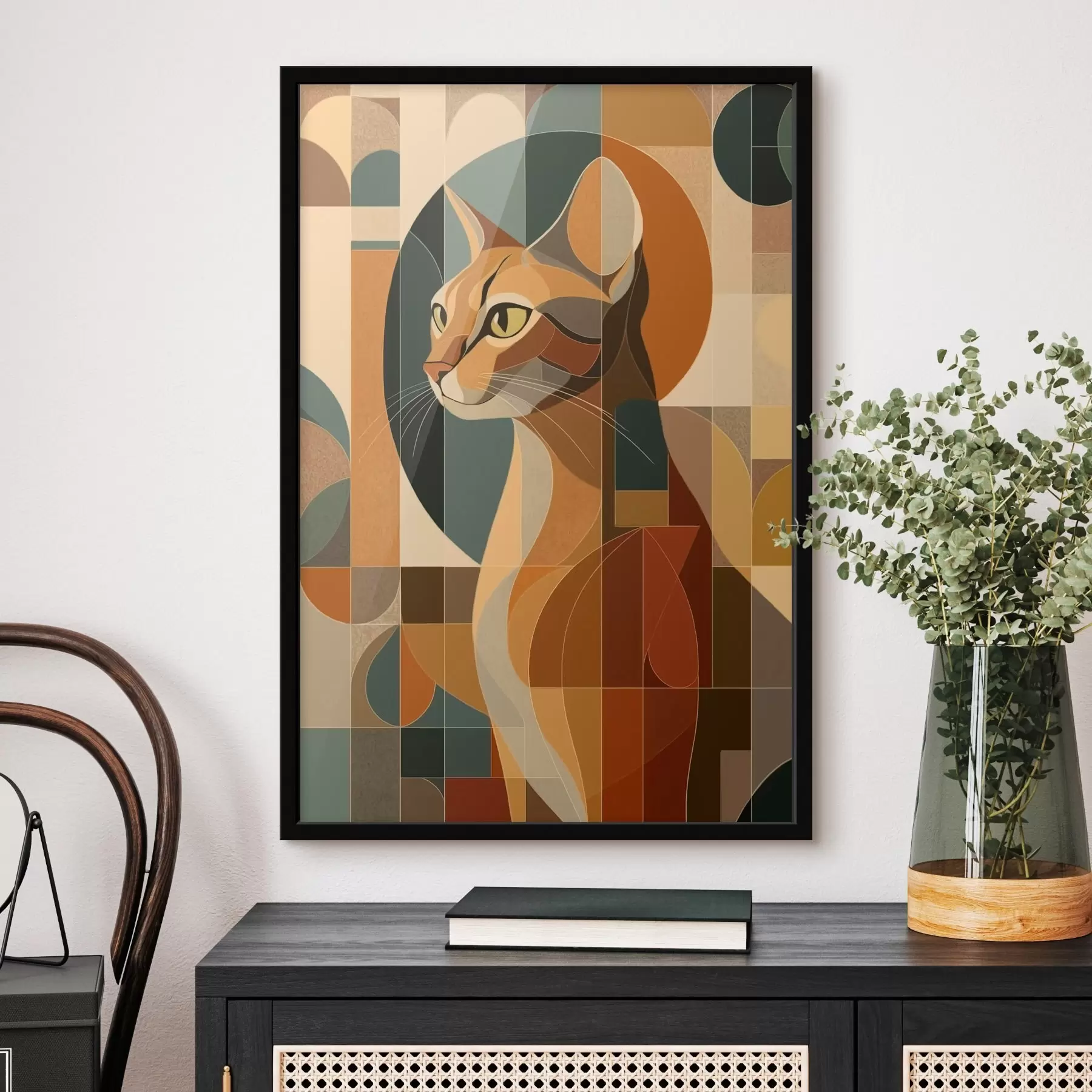 murales de pared gato abstracto f46209