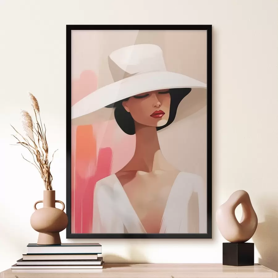 murales de pared Mujer con sombrero f46229