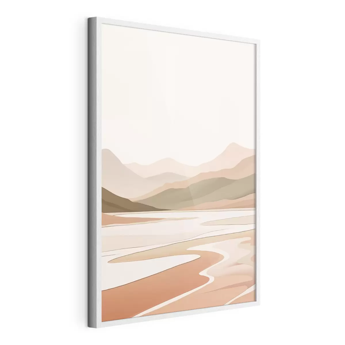 Poster Paisaje abstracto con montañas y río f46249