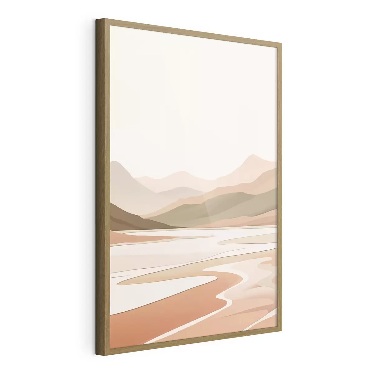 Poster Paisaje abstracto con montañas y río f46249