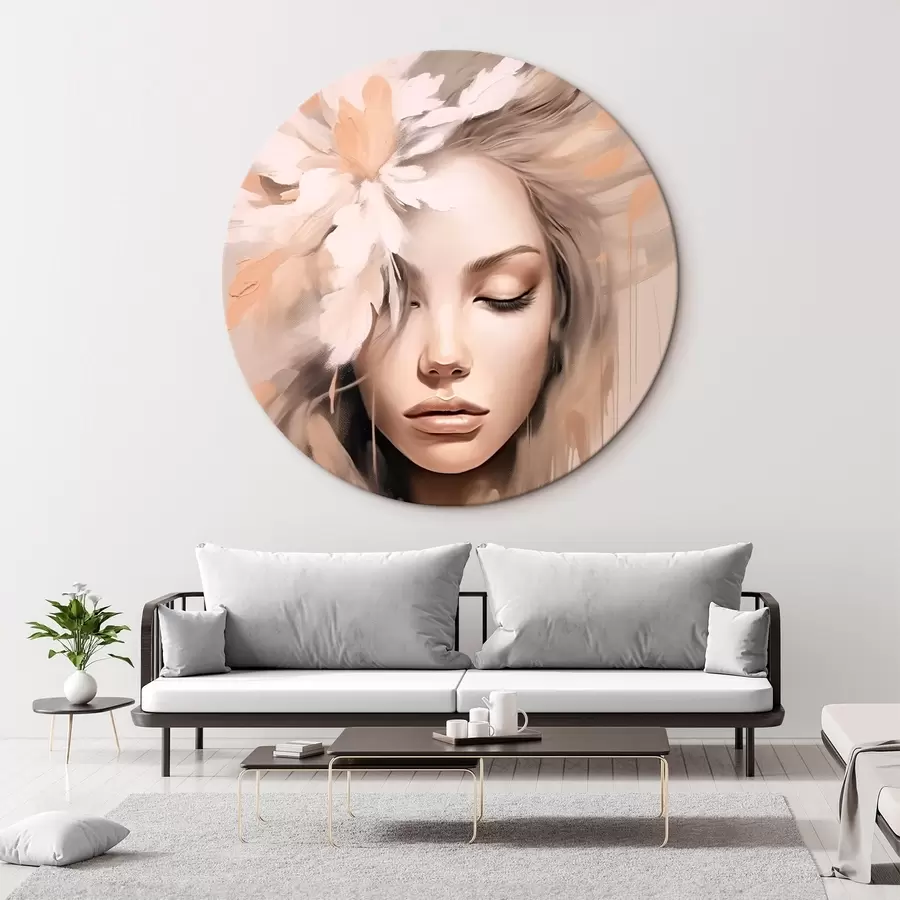 murales de pared Retrato femenino con una flor r46218