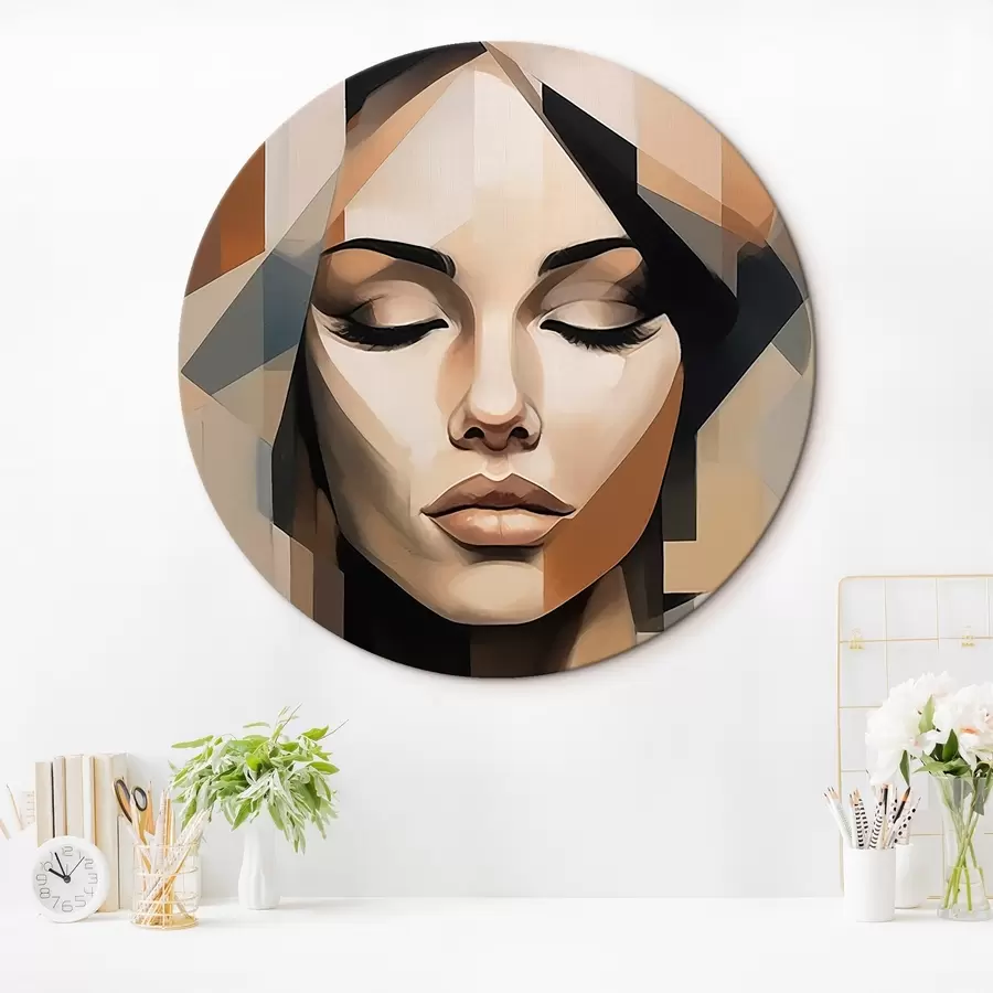 murales de pared Retrato femenino geométrico r46220