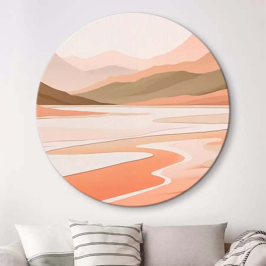 murales de pared Paisaje abstracto con montañas y río r46249