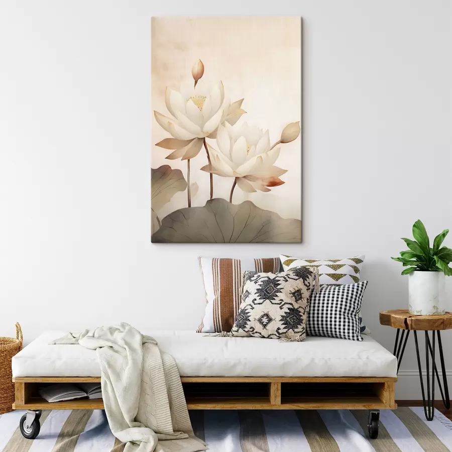 murales de pared Grandes flores de loto s46069