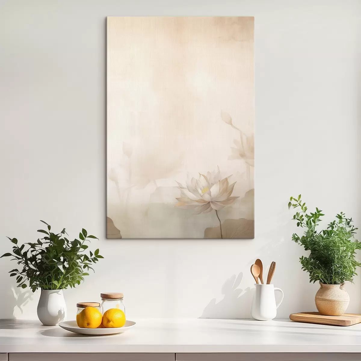 murales de pared Flor de loto sobre fondo claro s46070