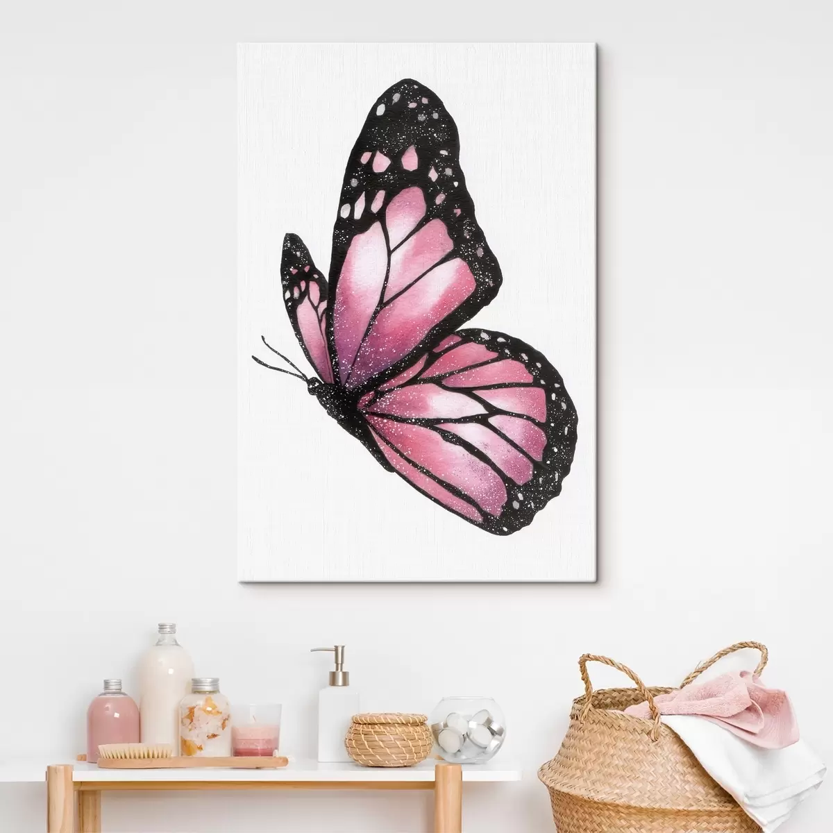 murales de pared Mariposa lujosa, imitación acuarela s46074