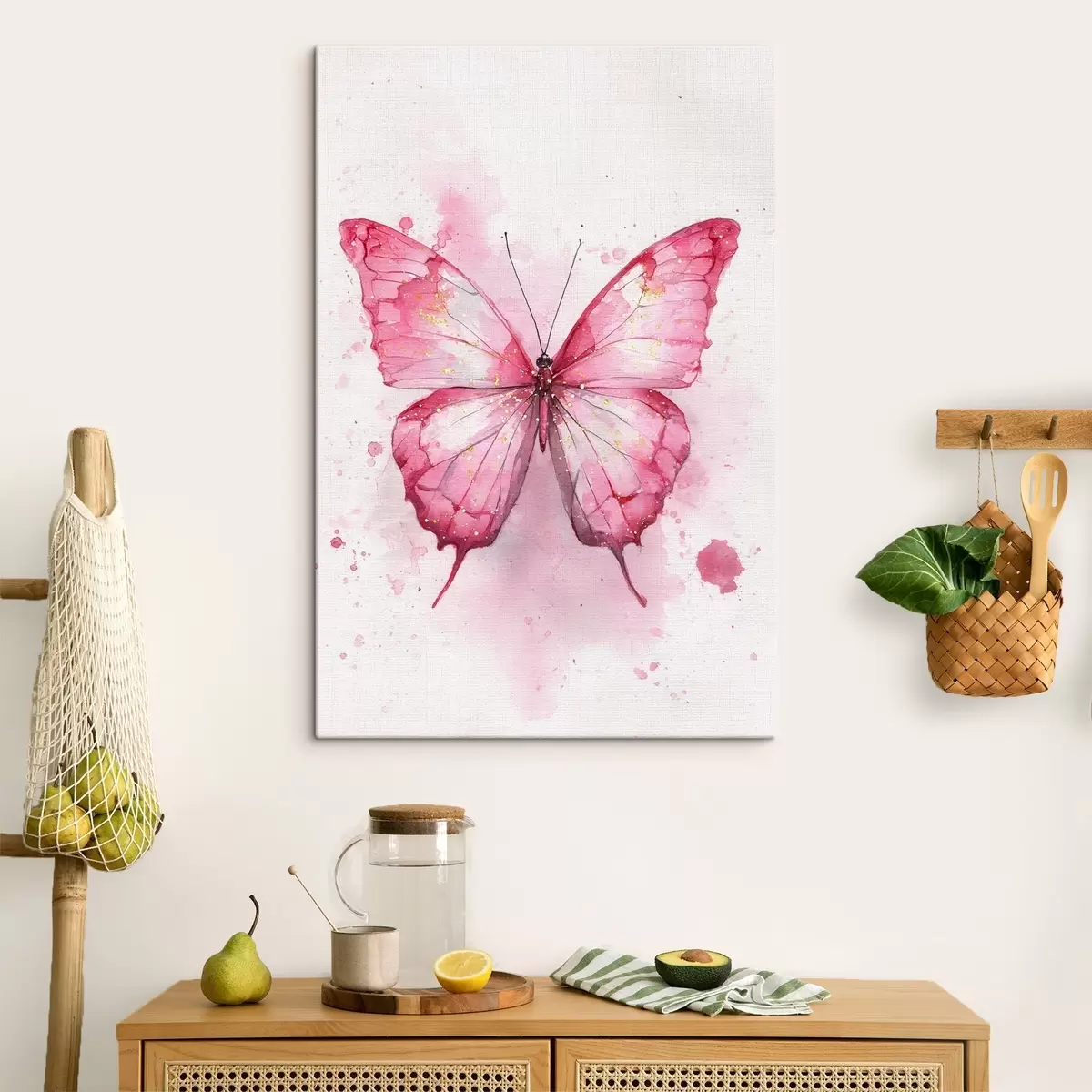 murales de pared Delicada mariposa sobre fondo acuarela s46077